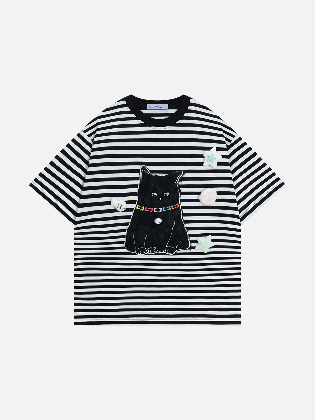 Aelfric Eden Applique Kitten Stripe Tee sold by Aelfric Eden