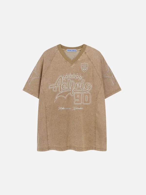 Aelfric Eden Embroidery Star Washed Tee sold by Aelfric Eden