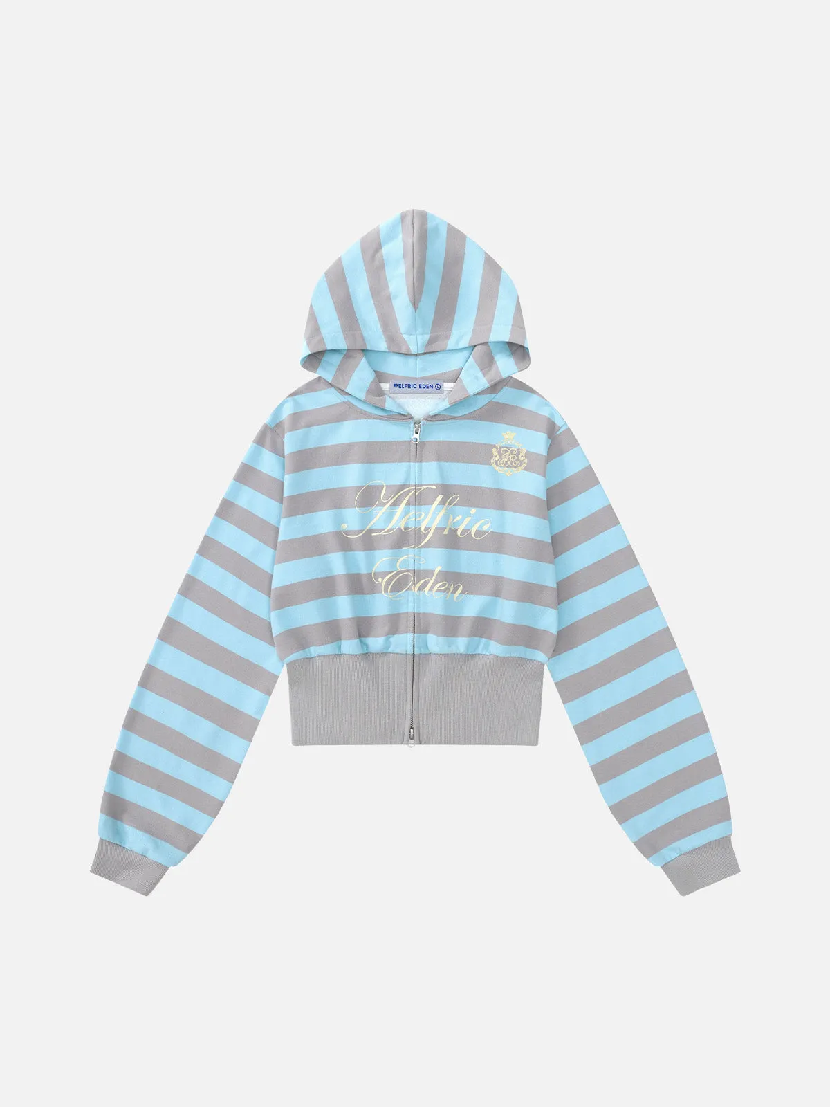 Aelfric Eden Stripe Badge Boxy Zip Up Hoodie sold by Aelfric Eden