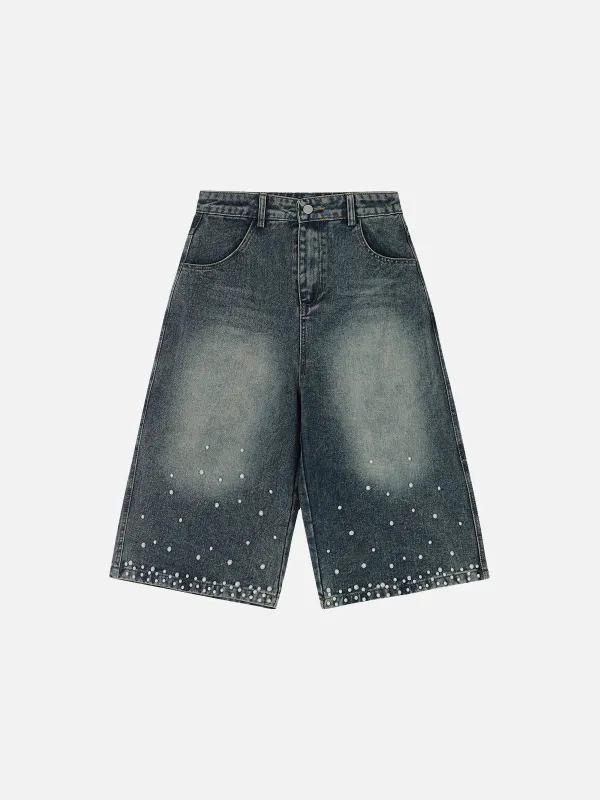 Aelfric Eden Pearl Embellished Baaggy Longline Jorts sold by Aelfric Eden
