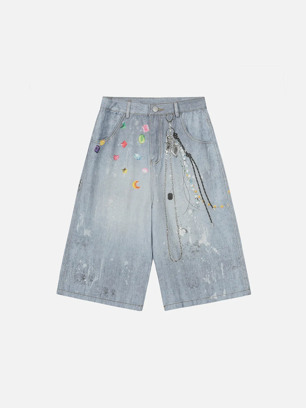 Aelfric Eden 3D Chain Print Baggy Longline Jorts sold by Aelfric Eden