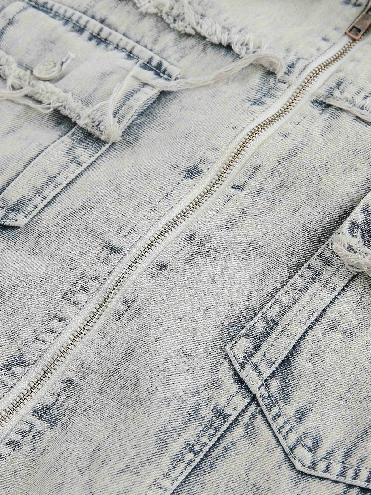 Aelfric Eden Fringe Denim Zip Up Shirt sold by Aelfric Eden product image thumbnail 3