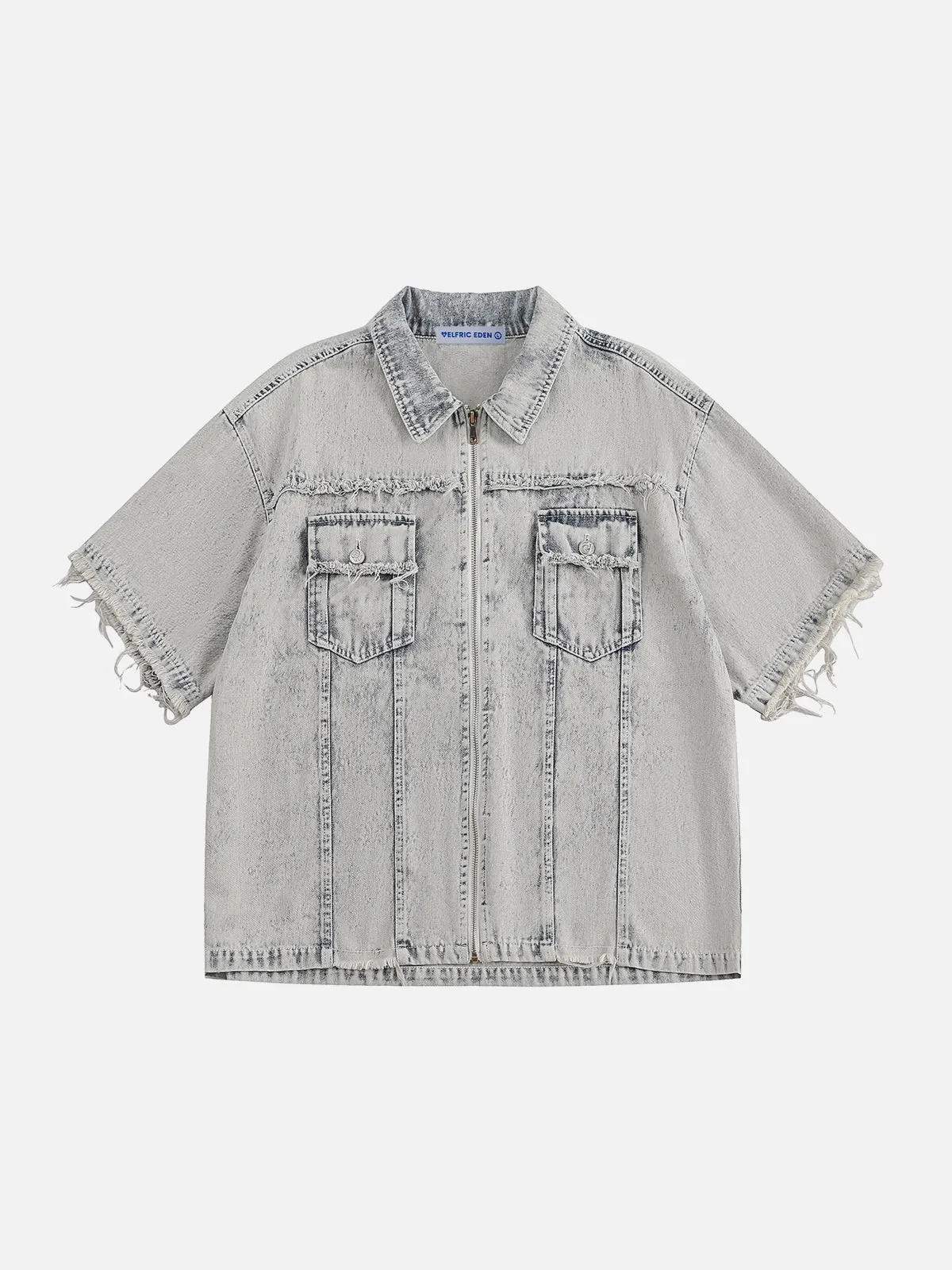 Aelfric Eden Fringe Denim Zip Up Shirt sold by Aelfric Eden