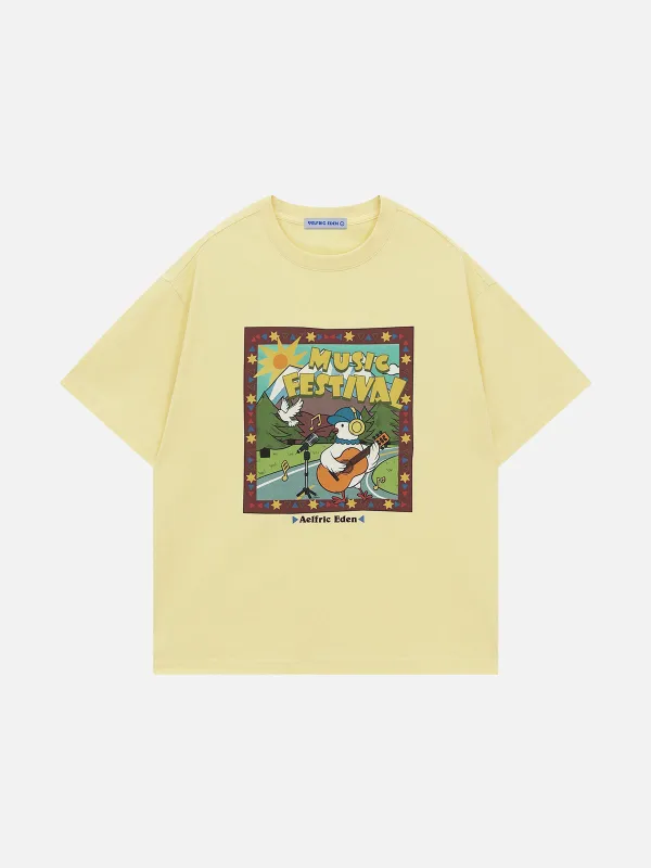 Aelfric Eden Guitar Dove Print Tee sold by Aelfric Eden