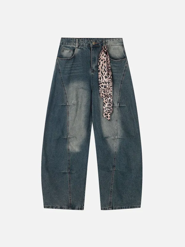 Aelfric Eden Leopard Kerchief Super Baggy Barrel Jeans sold by Aelfric Eden