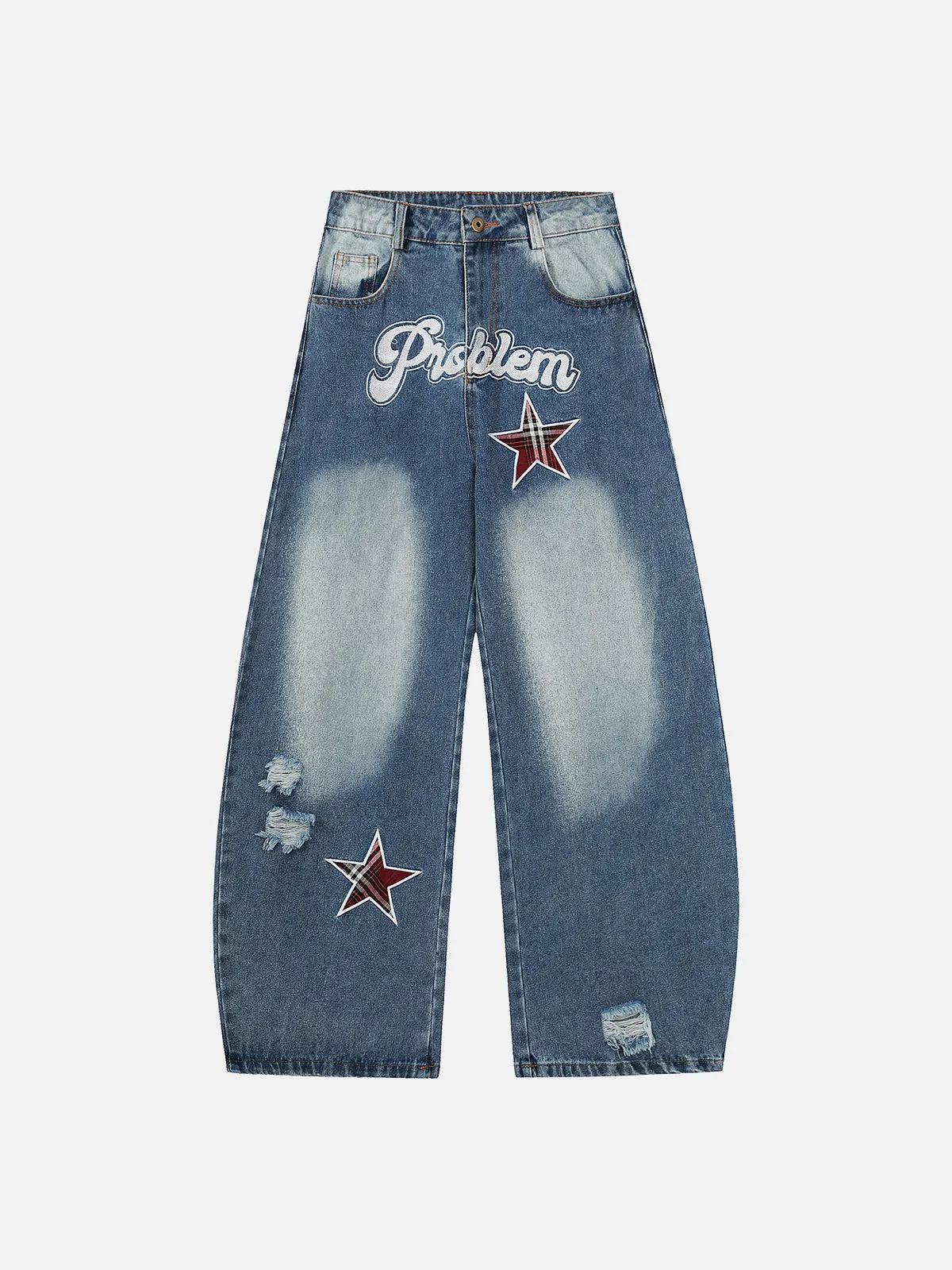 Aelfric Eden Plaid Star Barrel Jeans sold by Aelfric Eden