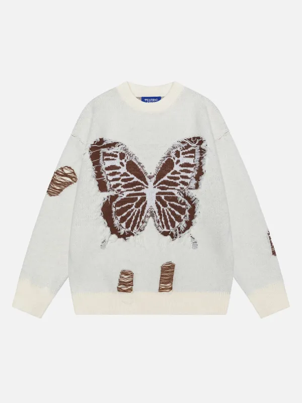 Aelfric Eden Fringe Distressed Butterfly Sweater sold by Aelfric Eden