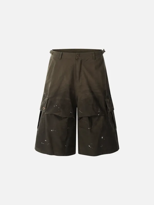 Aelfric Eden Splash-Ink Washed Longline Cargo Shorts sold by Aelfric Eden