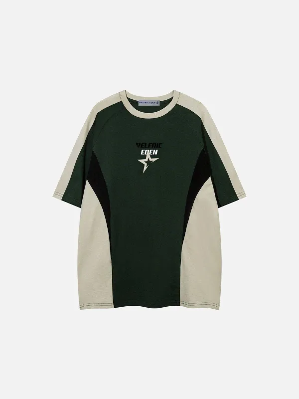 ◆Aelfric Eden◆Flame PU Patchwork 半袖Tシャツ 送料込 Aelfric Eden Flame Embroidery Tee – Aelfric eden
