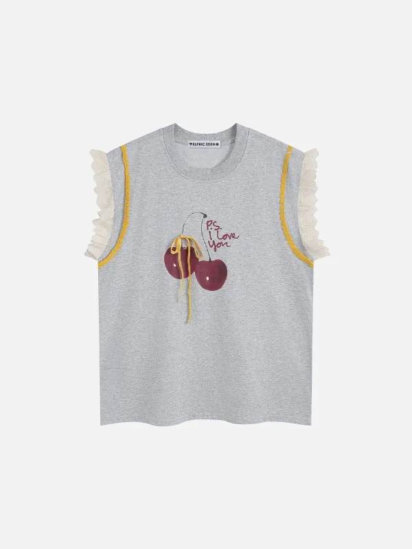 Aelfric Eden Lace Cherry Print Tank Top sold by Aelfric Eden