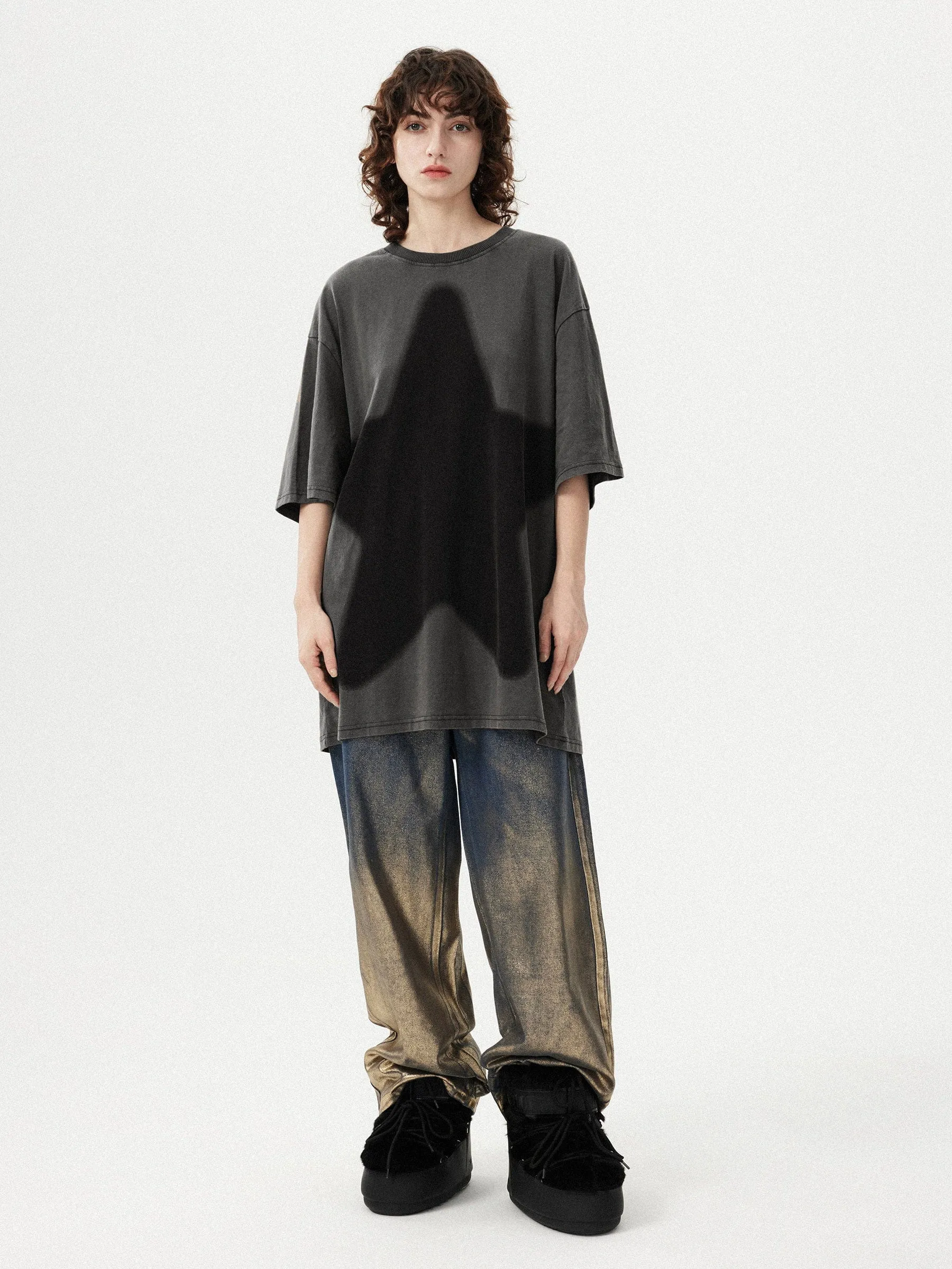 Aelfric Eden Star Print Washed Tee sold by Aelfric Eden product image thumbnail 4