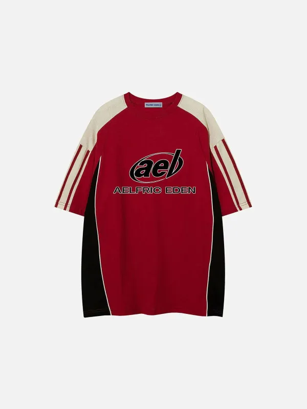 Aelfric Eden Color Block Speedway Tee sold by Aelfric Eden