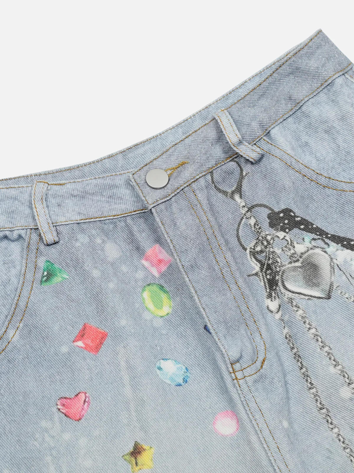 Aelfric Eden 3D Chain Print Baggy Longline Jorts sold by Aelfric Eden product image thumbnail 3