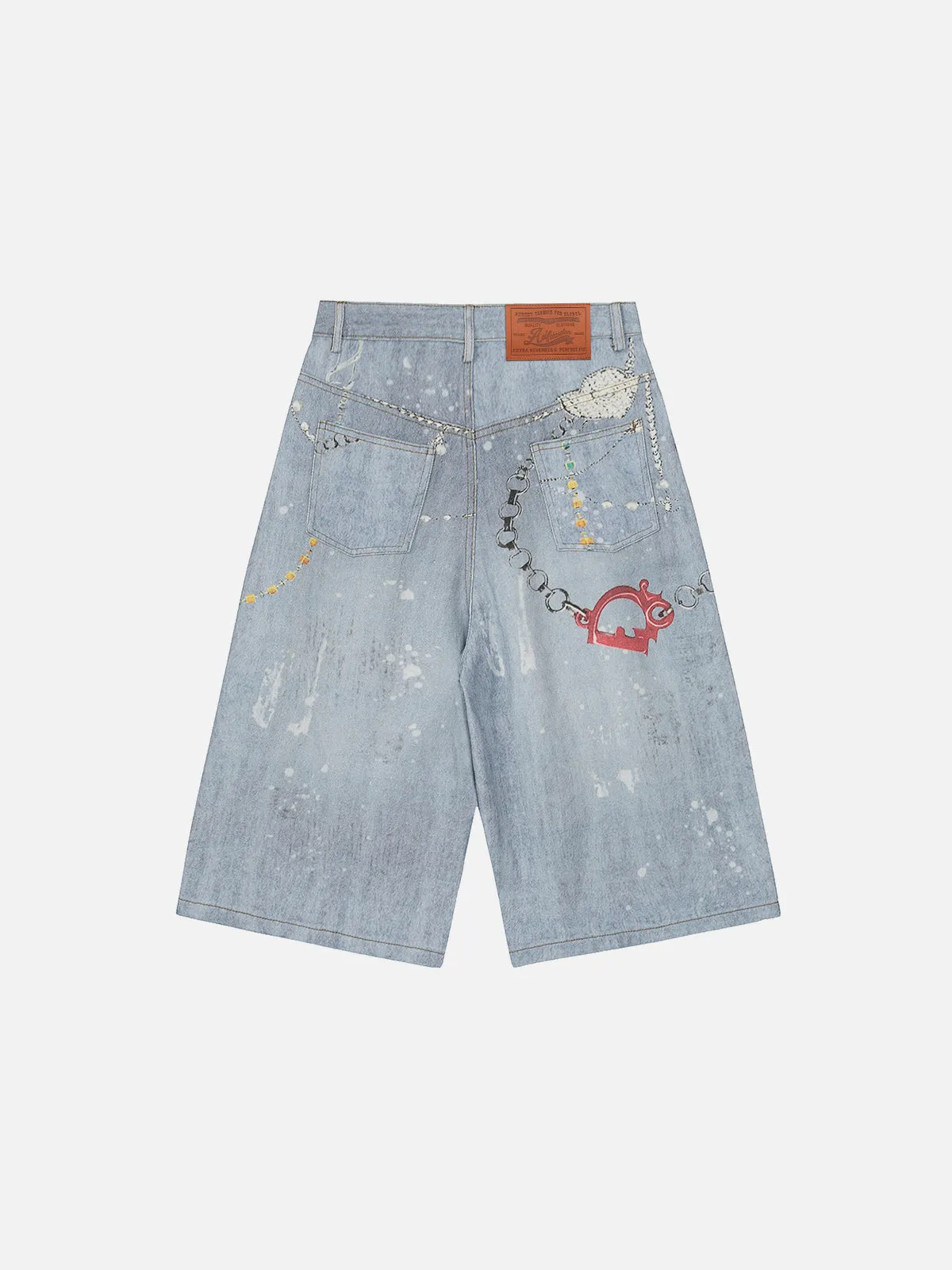 Aelfric Eden 3D Chain Print Baggy Longline Jorts sold by Aelfric Eden product image thumbnail 2