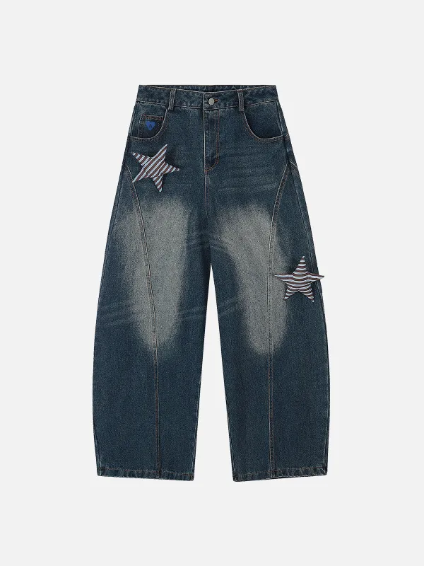 Aelfric Eden Star Embellished Baggy Barrel Jeans sold by Aelfric Eden