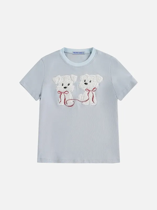 Aelfric Eden Plush Bow Puppy Baby Tee sold by Aelfric Eden