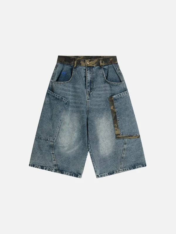 Aelfric Eden Camouflage Patchwork Longline Jorts sold by Aelfric Eden