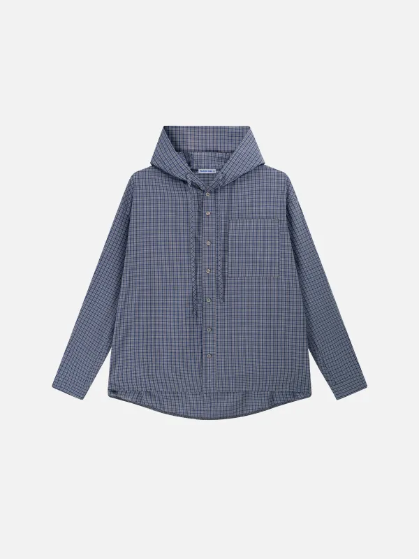 Aelfric Eden Plaid Hooded Long Sleeve Shirt sold by Aelfric Eden