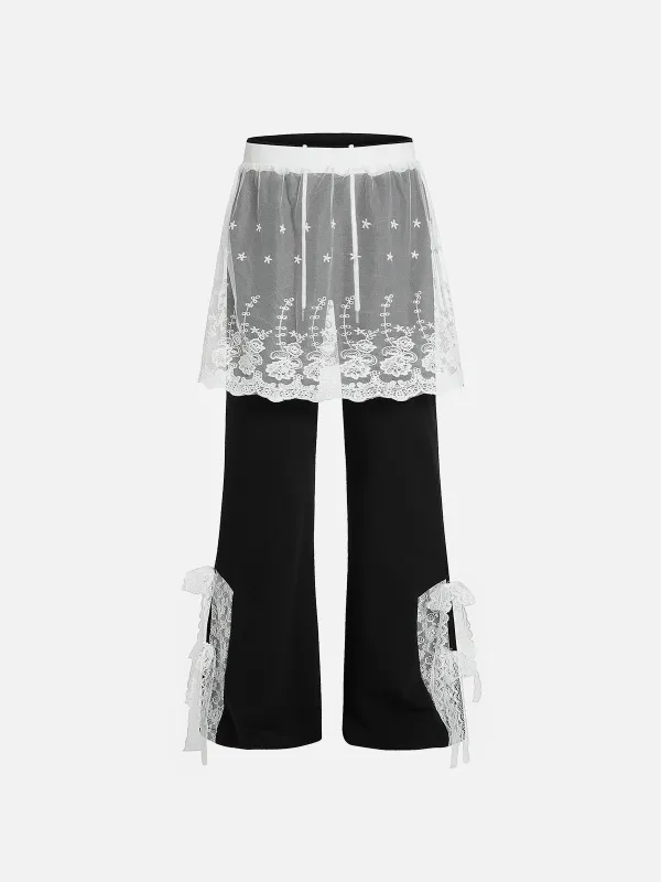 Aelfric Eden Lace Patchwork Bootcut Sweatpants sold by Aelfric Eden