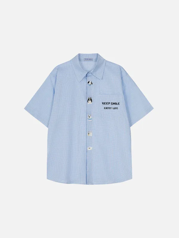 Aelfric Eden Pubby Embroidery Plaid Shirt sold by Aelfric Eden