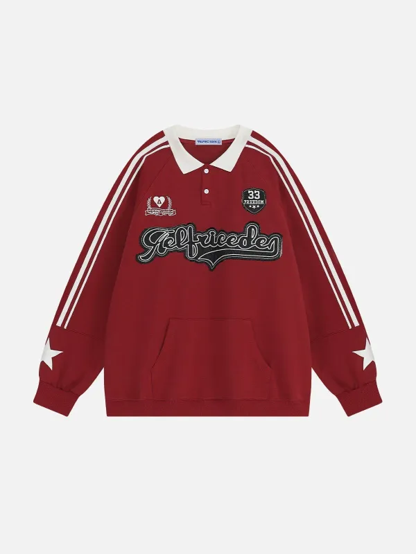 Aelfric Eden Applique Embroidery Polo Sweatshirt sold by Aelfric Eden