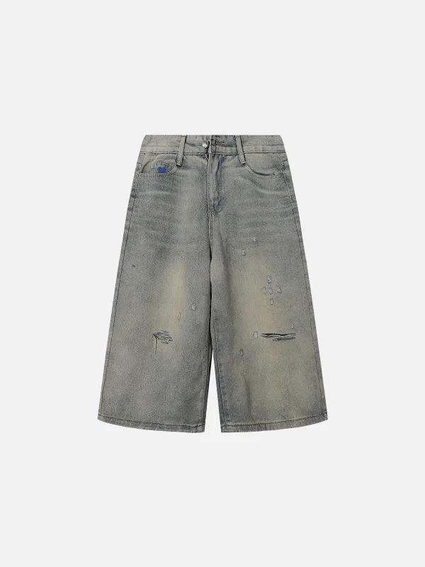 Aelfric Eden Washed Distressed Longline Jorts sold by Aelfric Eden