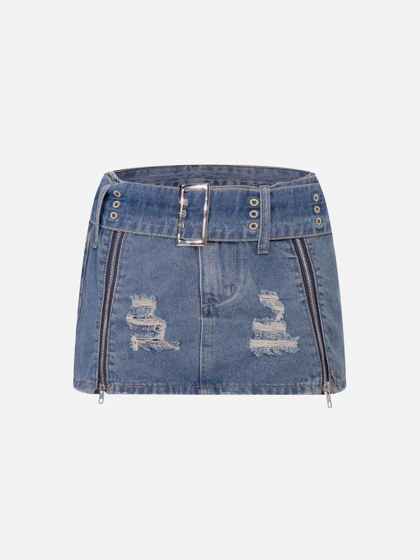 Aelfric Eden Applique Embroidery Star Denim Skirt sold by Aelfric Eden