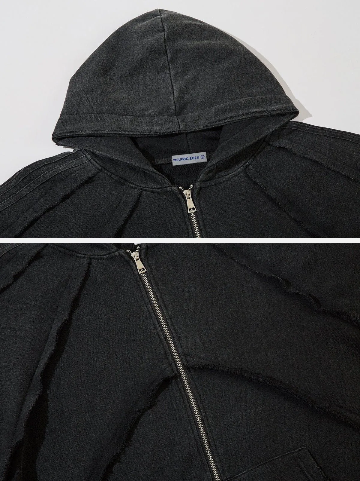 Aelfric Eden Washed Patchwork ZIP UP Hoodie sold by Aelfric Eden product image thumbnail 3