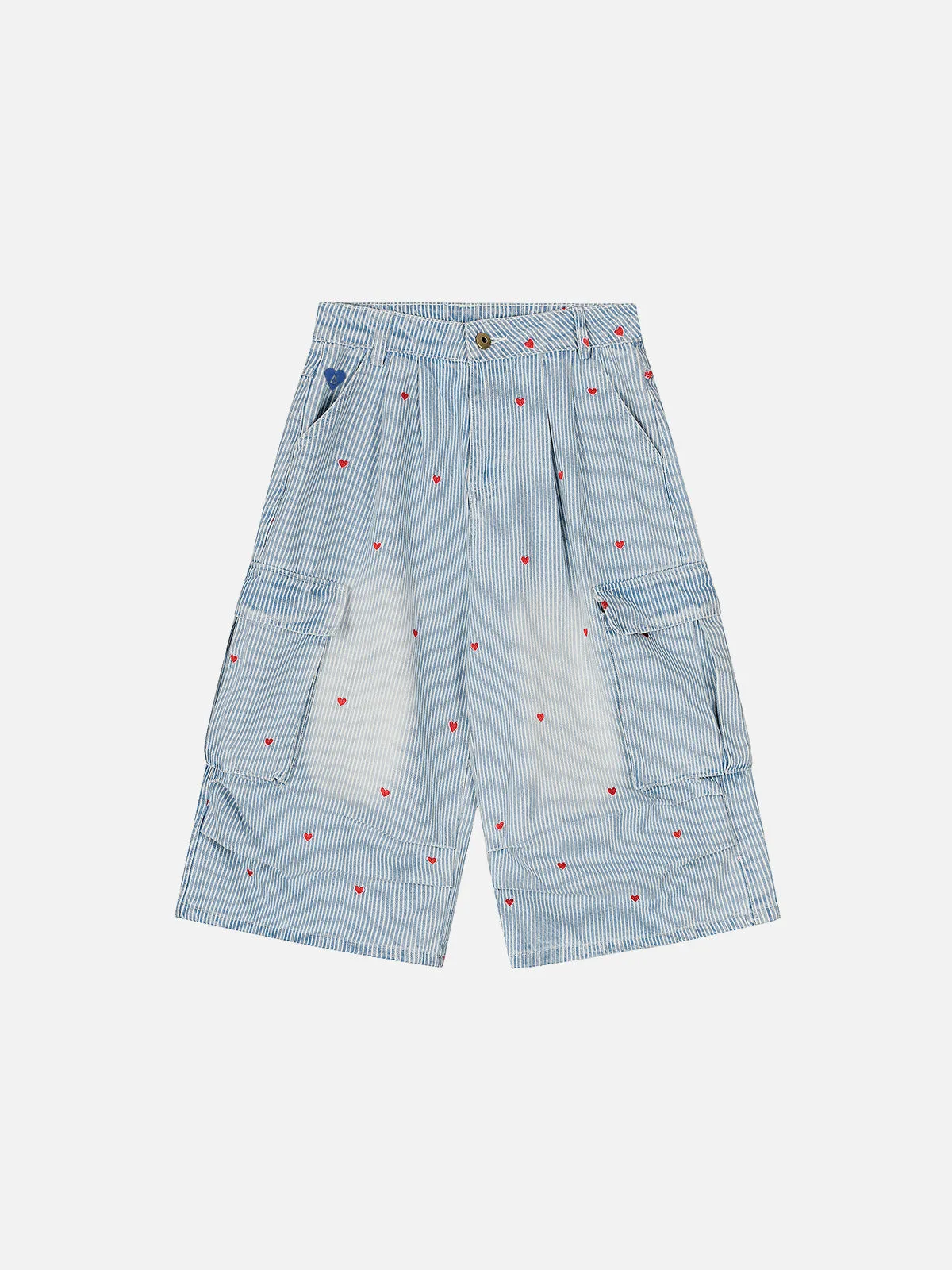 Aelfric Eden Heart Graphic Striped Longline Jorts sold by Aelfric Eden