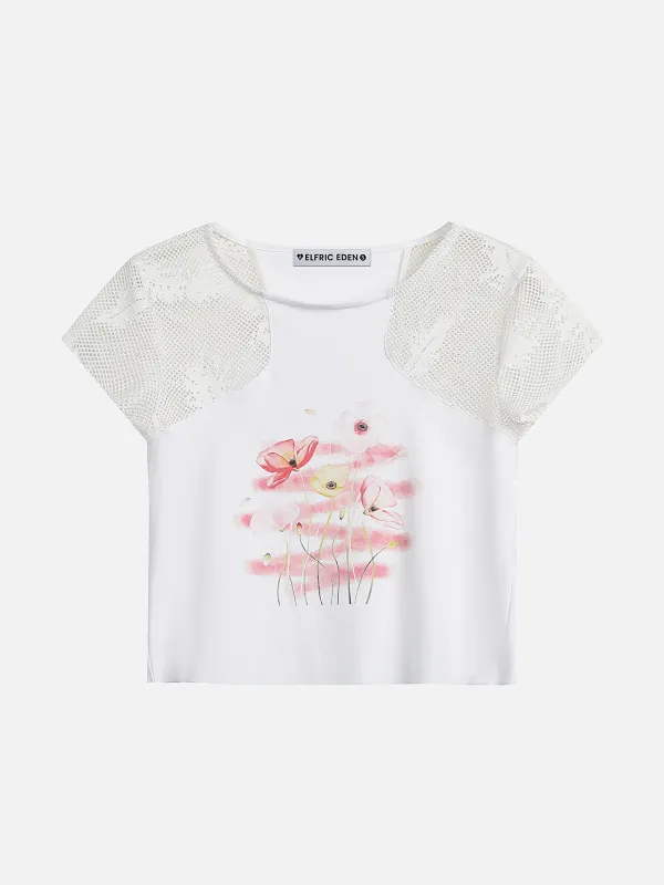 Aelfric Eden Flower Print Mesh Tee sold by Aelfric Eden