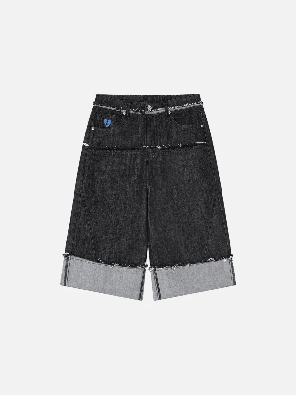 Aelfric Eden Fringe Cuffed Longline Jorts sold by Aelfric Eden