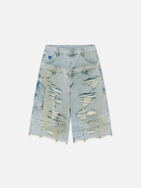 Aelfric Eden Two Layer Distressed Jorts sold by Aelfric Eden