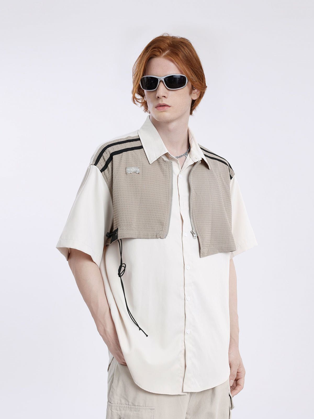 Aelfric Eden Stripe Patchwork Short Sleeve Shirts sold by Aelfric Eden product image thumbnail 2