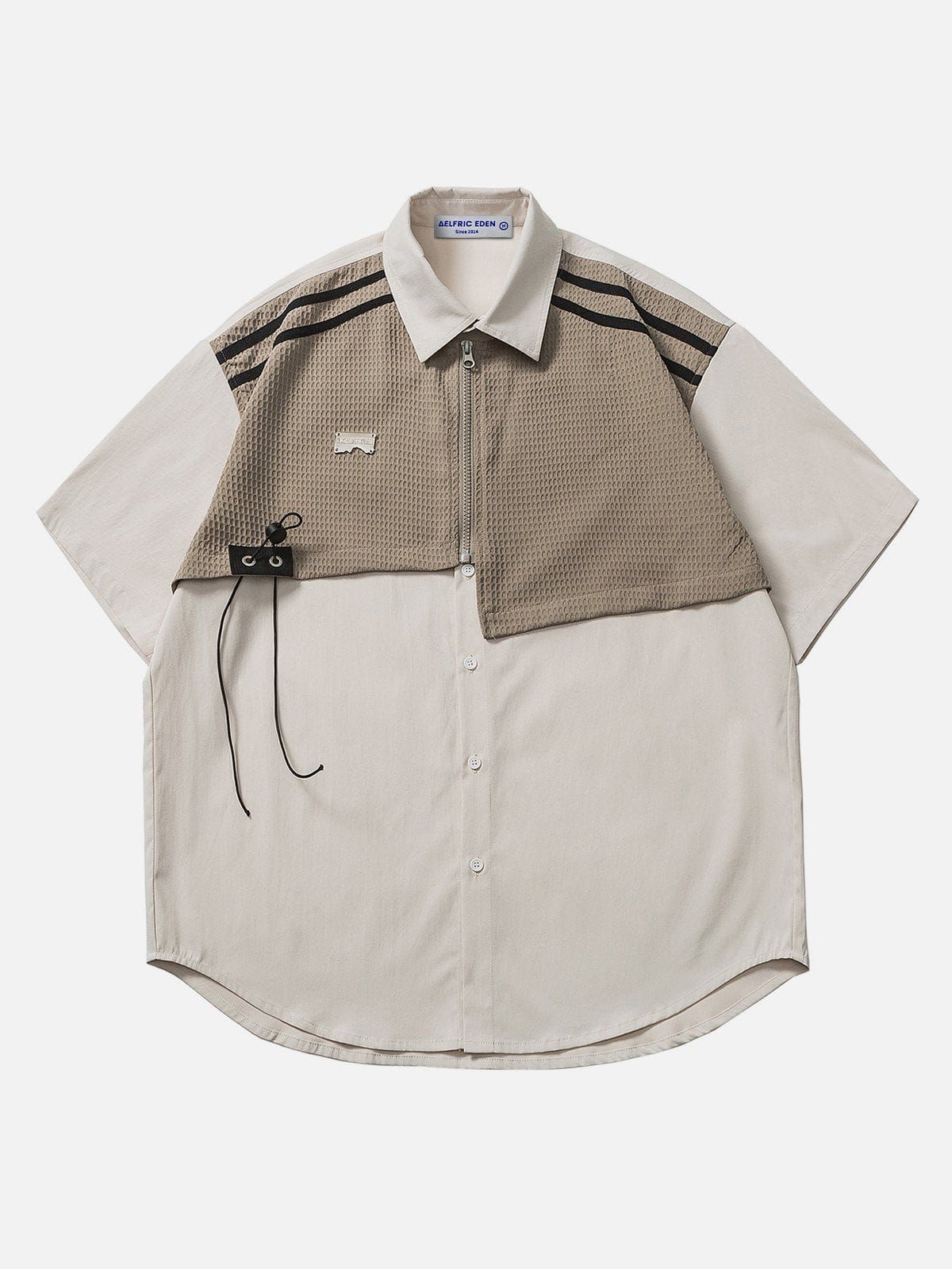 Aelfric Eden Stripe Patchwork Short Sleeve Shirts sold by Aelfric Eden product image thumbnail 4