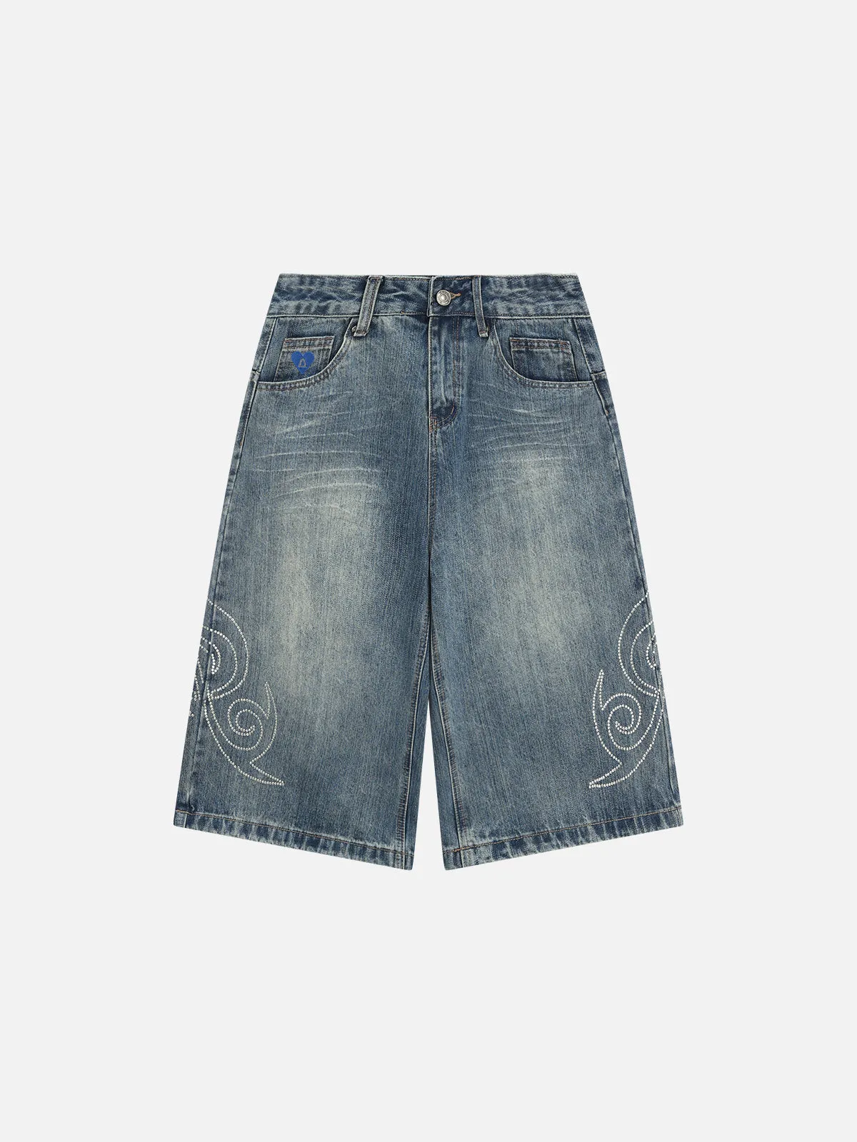 Aelfric Eden Hotfix Rhinestone Longline Jorts sold by Aelfric Eden