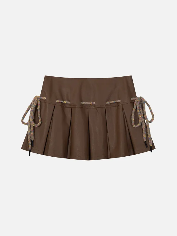 Aelfric Eden Drawstring Wrinkle Faux Leather Skirt sold by Aelfric Eden