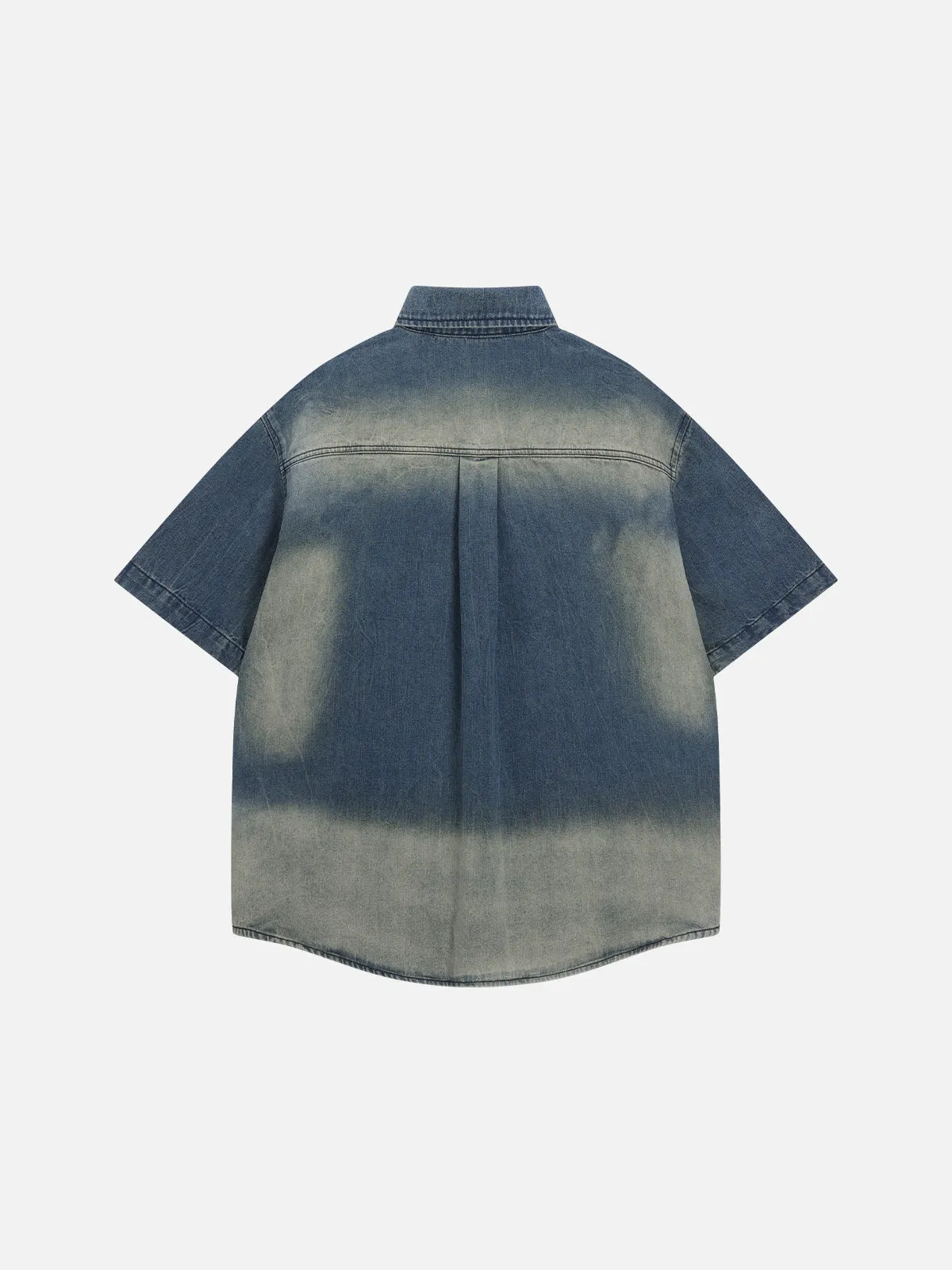 Aelfric Eden Sticker Print Denim Short Sleeve Shirt sold by Aelfric Eden product image thumbnail 2