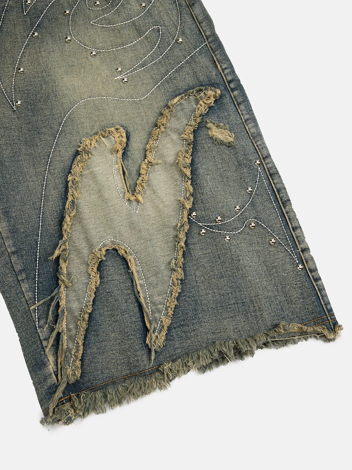 Aelfric Eden Rivet Applique Embroidery Longline Jorts sold by Aelfric Eden product image thumbnail 5