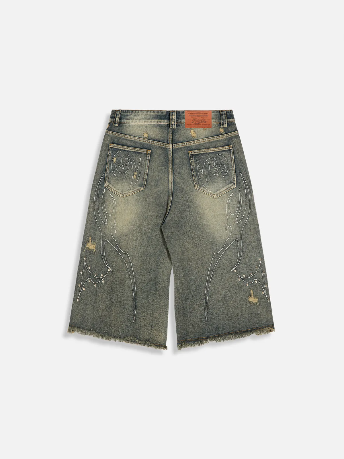 Aelfric Eden Rivet Applique Embroidery Longline Jorts sold by Aelfric Eden product image thumbnail 2