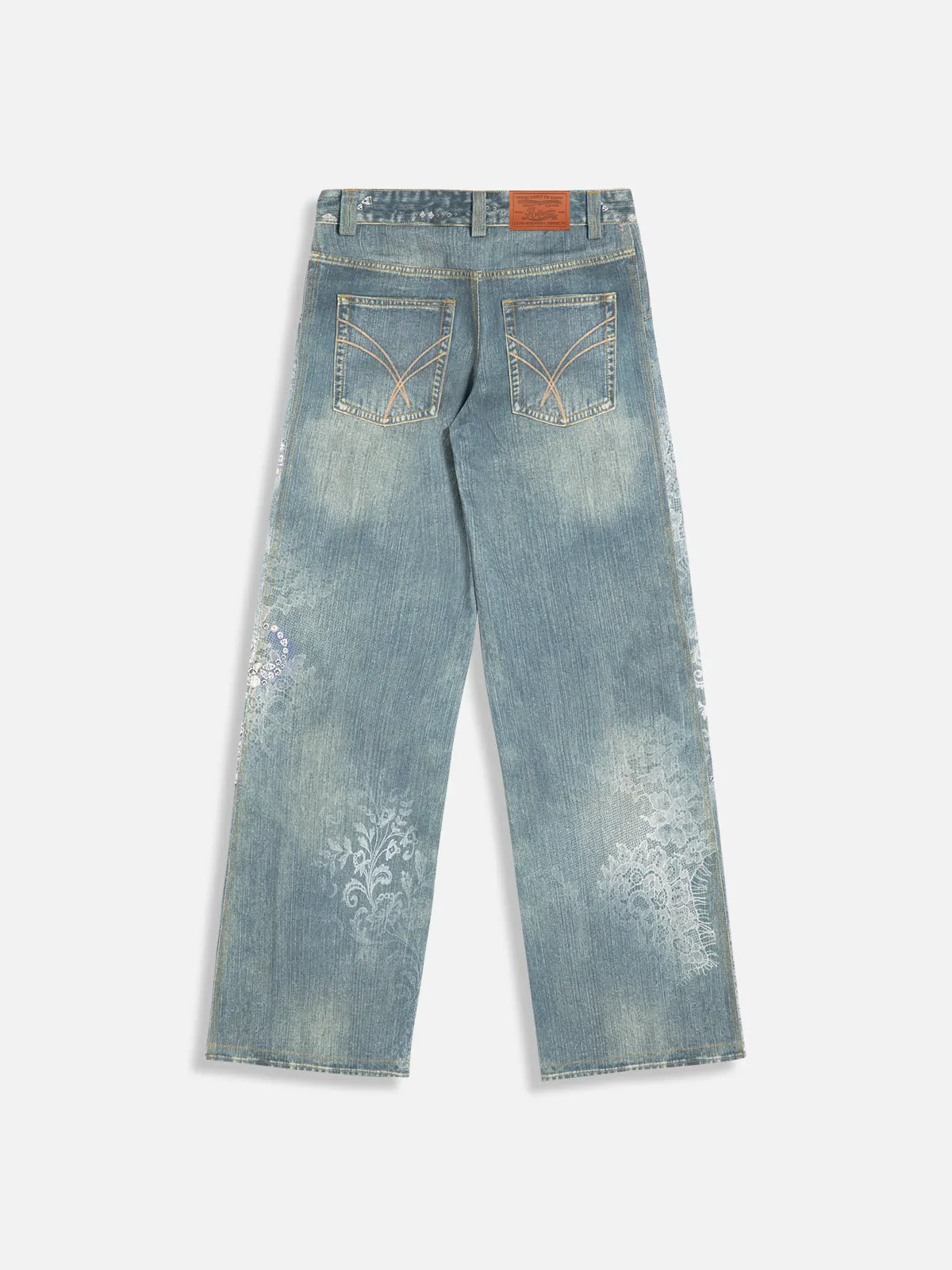 Aelfric Eden Rhinestone 3D Print Jeans sold by Aelfric Eden product image thumbnail 2