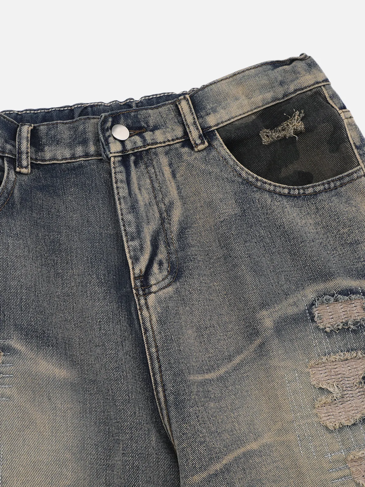 Aelfric Eden Camouflage Patchwork Jeans sold by Aelfric Eden product image thumbnail 4