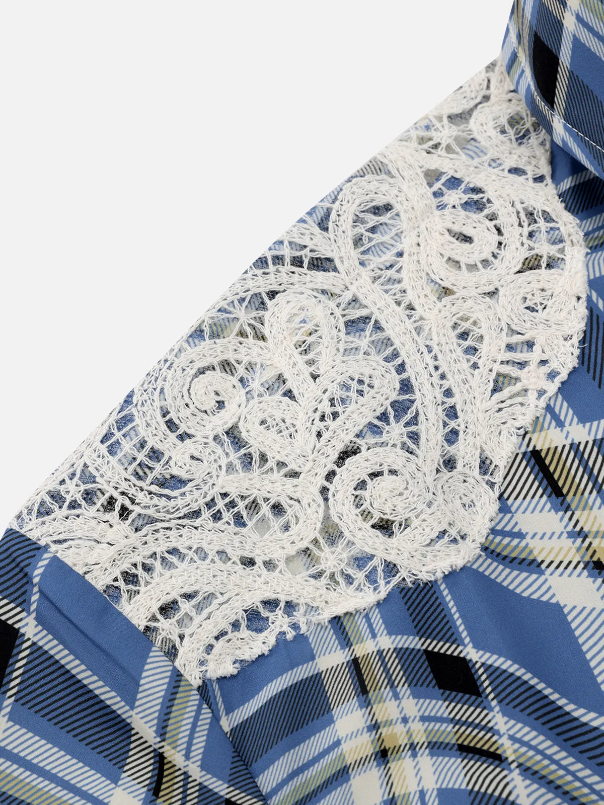 Aelfric Eden Lace Plaid Short Sleeve Shirt sold by Aelfric Eden product image thumbnail 3