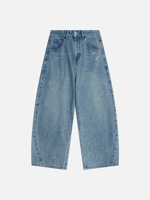 Aelfric Eden Rhinestone Super Baggy Barrel Jeans sold by Aelfric Eden