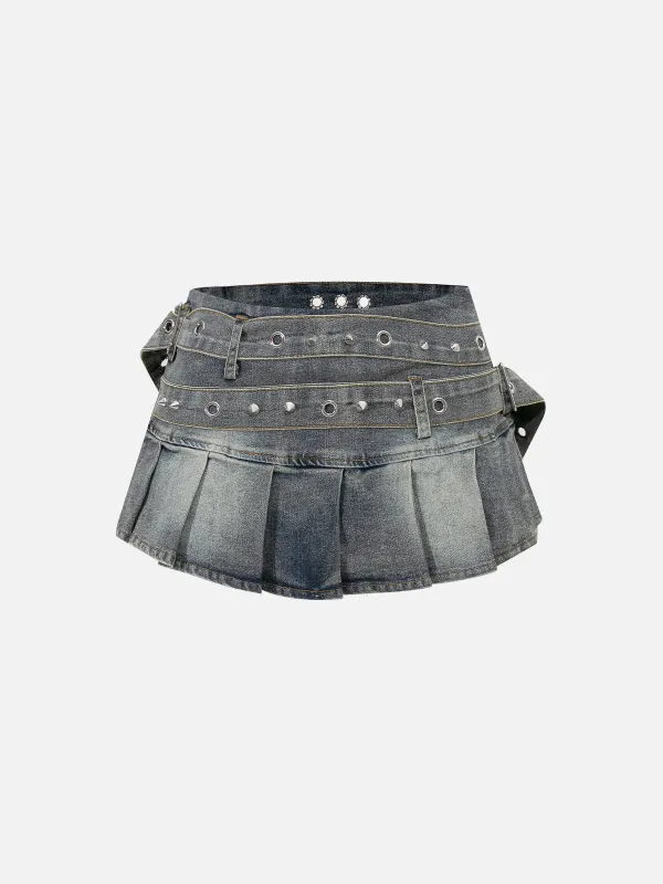 Aelfric Eden Double Belt Washed Skirt sold by Aelfric Eden