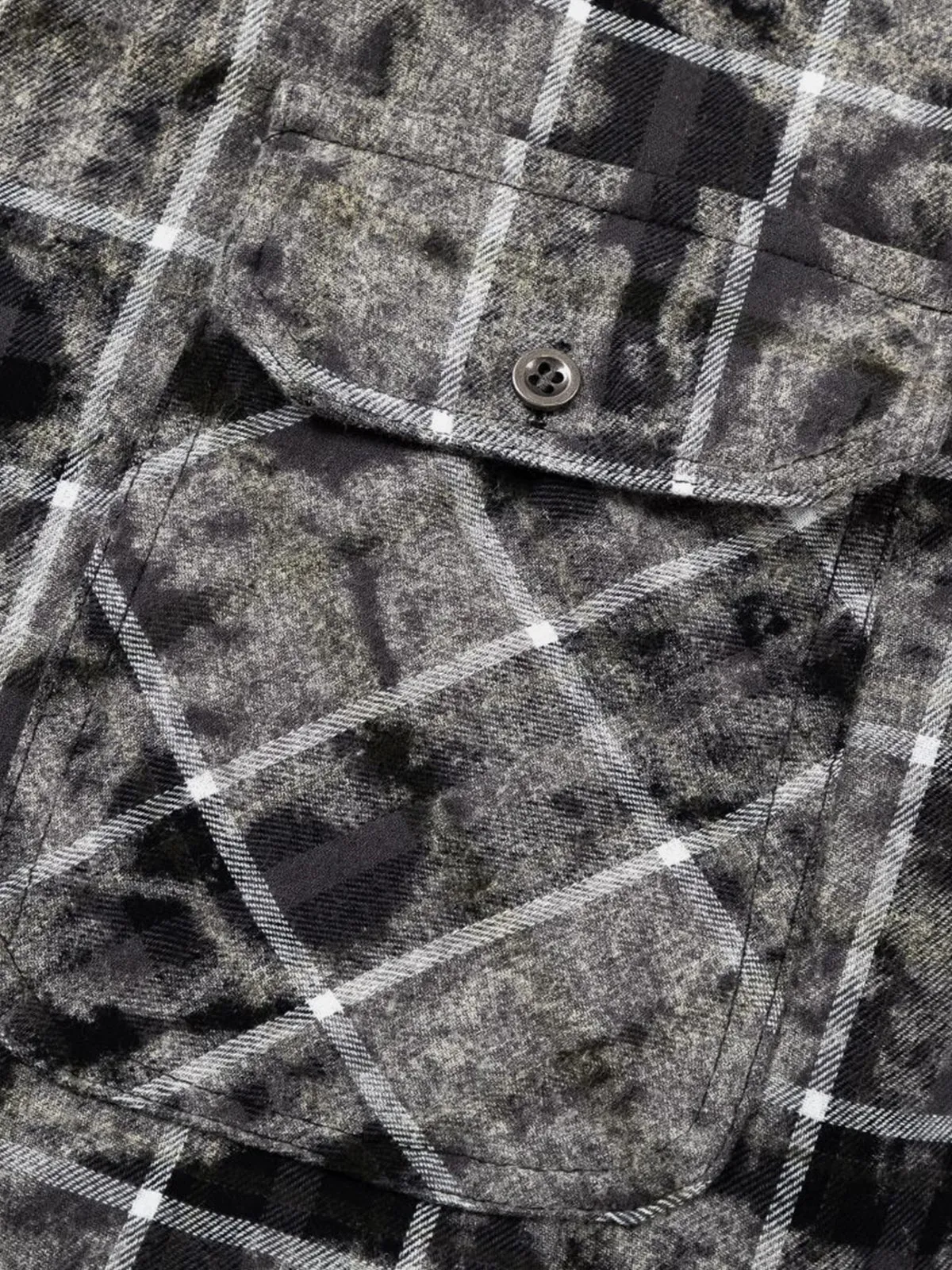 Aelfric Eden Tie dye Plaid Patchwork Short Sleeve Shirt sold by Aelfric Eden product image thumbnail 5