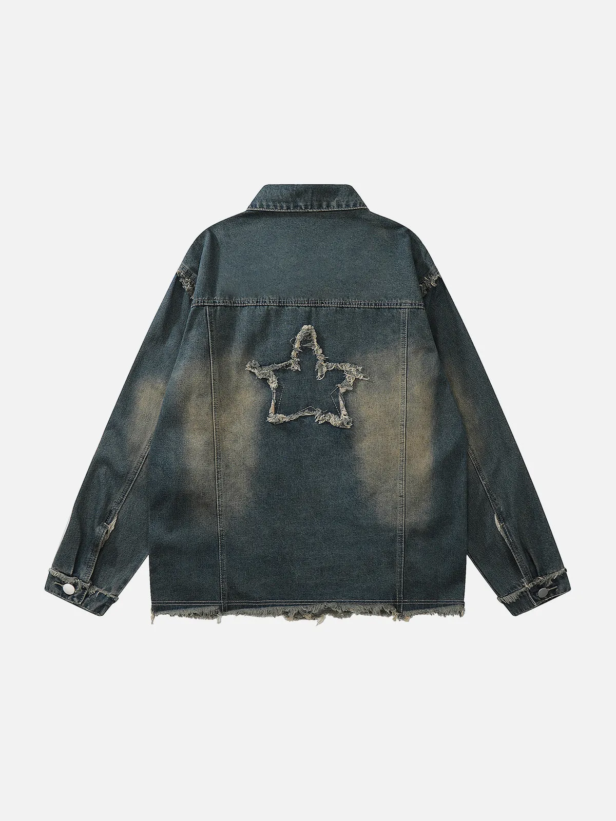 Aelfric Eden Fringed Irregular Placket Denim Jacket sold by Aelfric Eden product image thumbnail 2