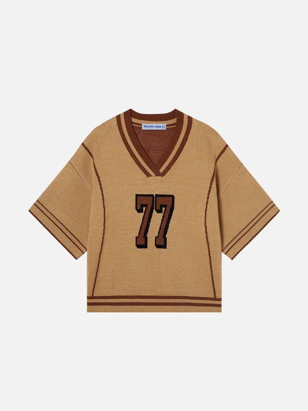 Aelfric Eden 77 V-Neck Boxy Knit Tee sold by Aelfric Eden