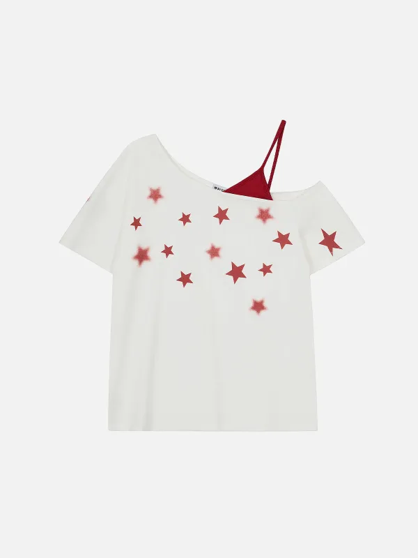 Aelfric Eden Star Graphic Off-The-Shoulder Tee sold by Aelfric Eden