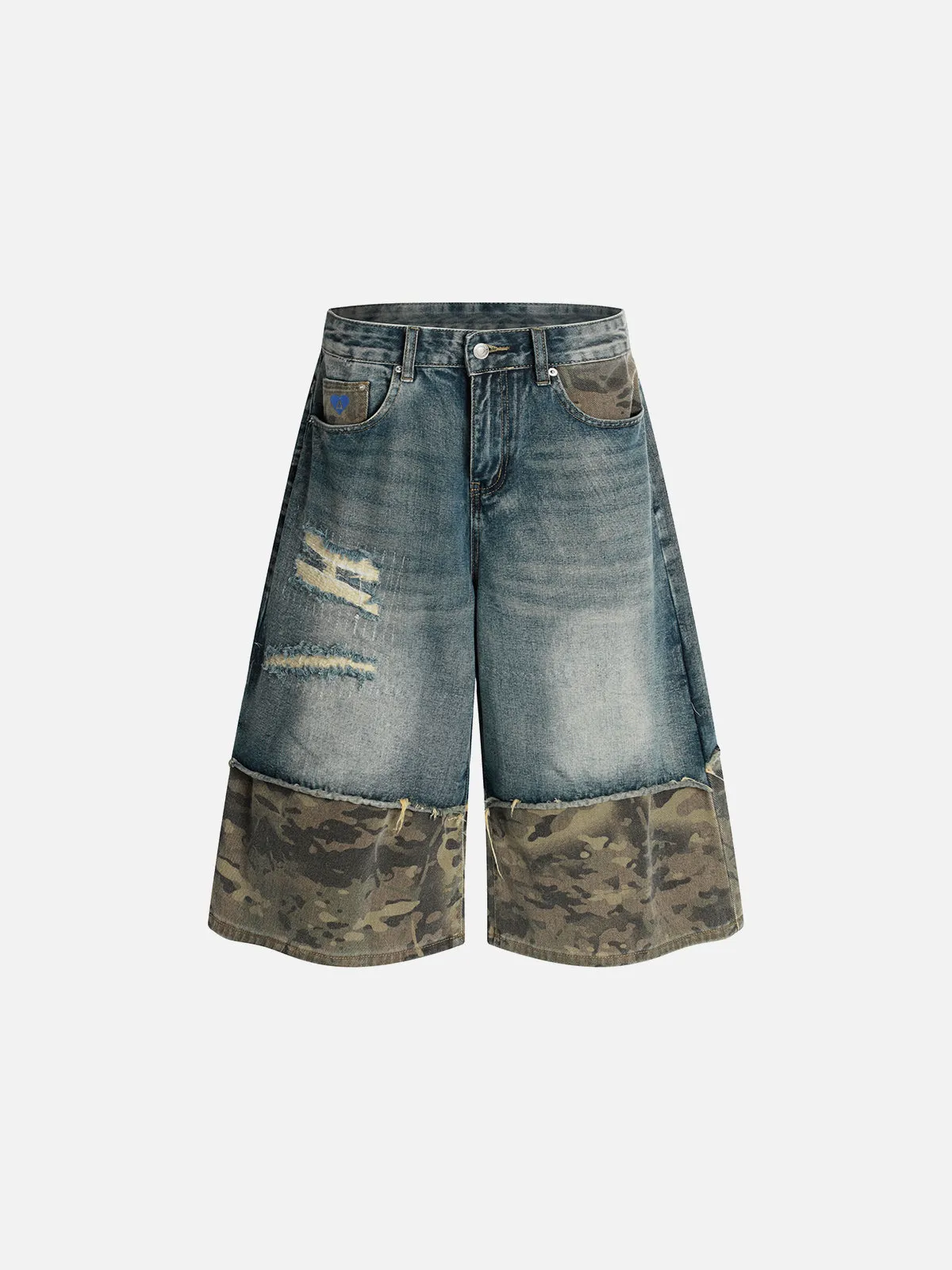 Aelfric Eden Camo Patchwork Longline Jorts sold by Aelfric Eden product image thumbnail 2