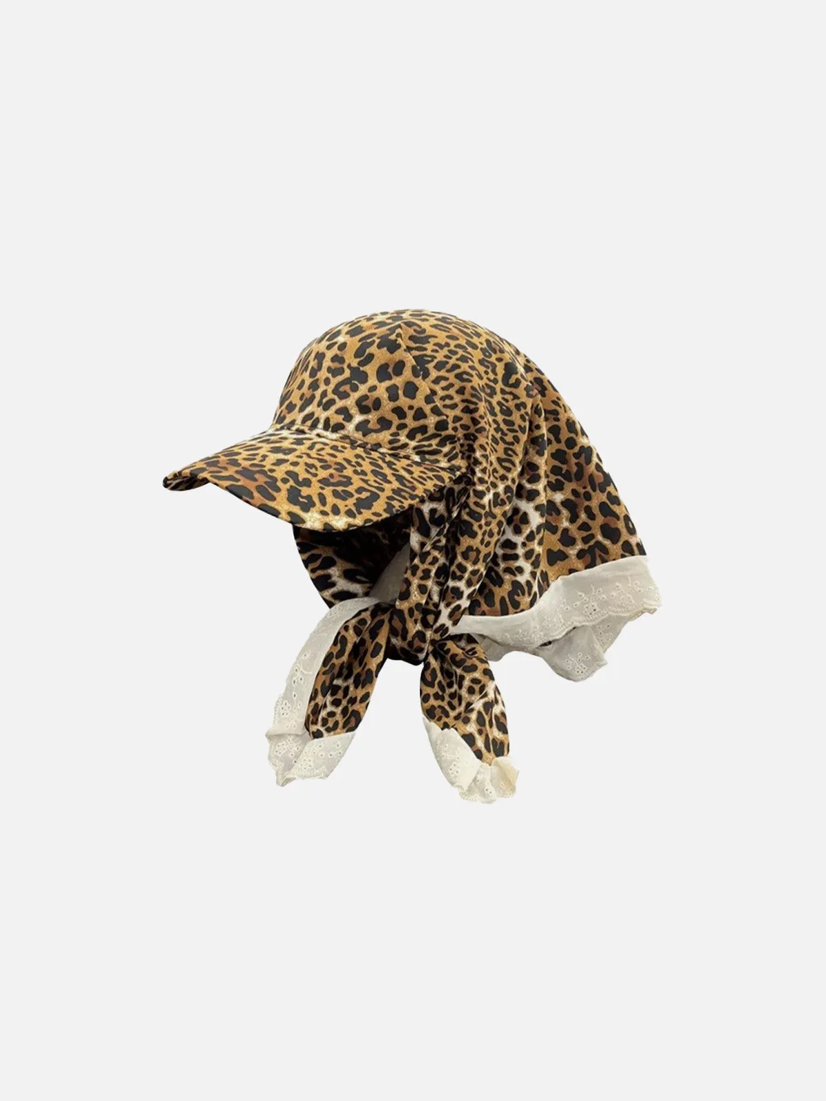 Leopard Print Lace Patchwork Cap sold by Aelfric Eden product image thumbnail 3